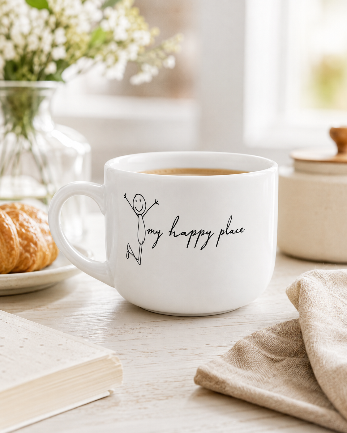 My Happy Place 25oz Ceramic Latte Mug, My Home Gift