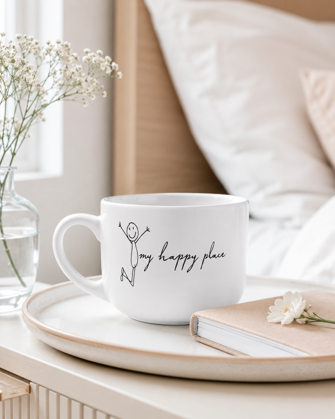My Happy Place 25oz Ceramic Latte Mug, My Home Gift