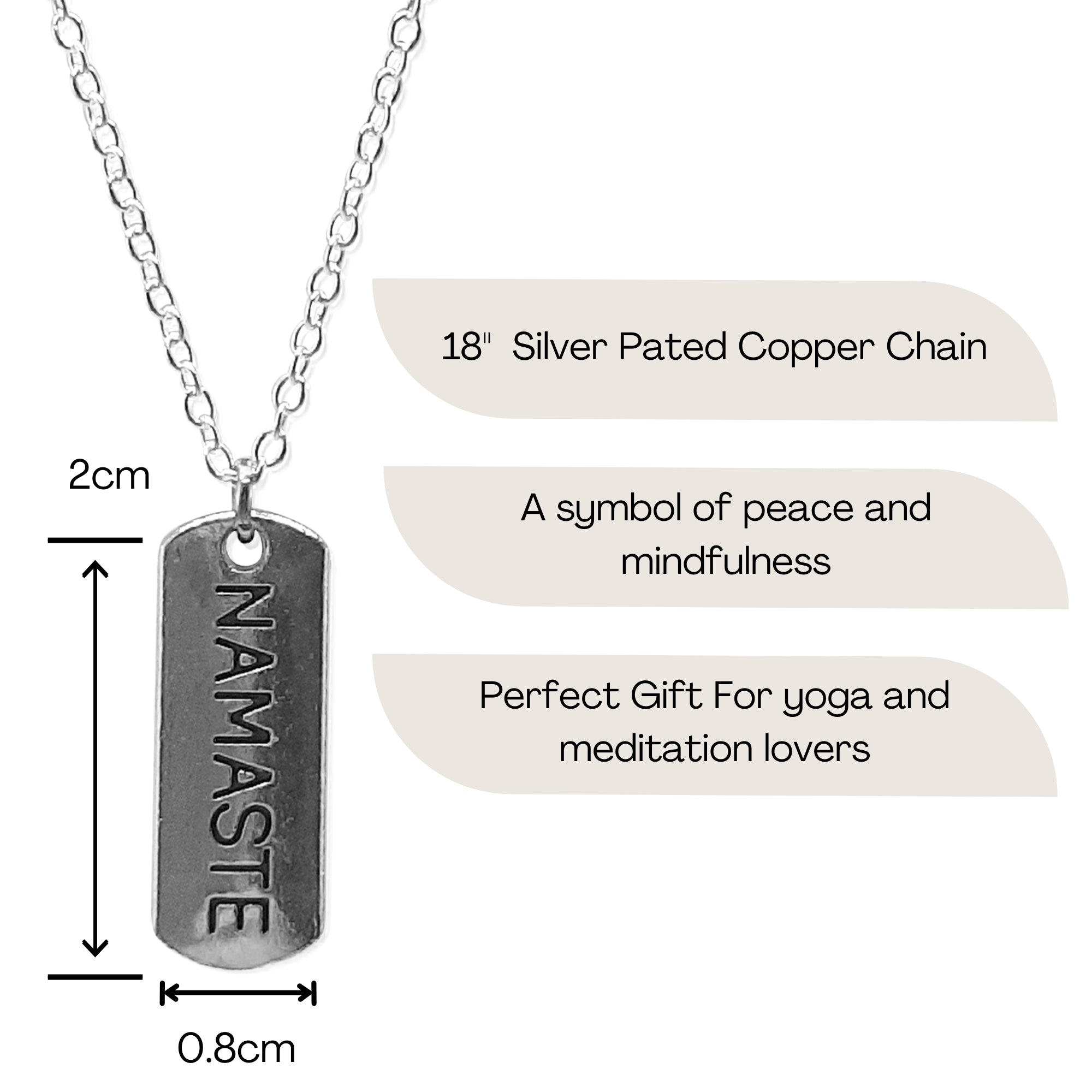 Namaste Engraved Pendant Yoga Buddha Necklace