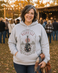 Nashville Western Music Guitar Graphic Tee – EST. On Time Unisex Hoodie