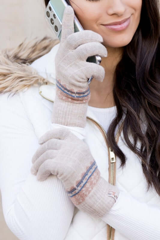 Nordic Accent Touch Gloves - Stylish & Warm, Gloves, $ 19.00, A Moment Of Now™