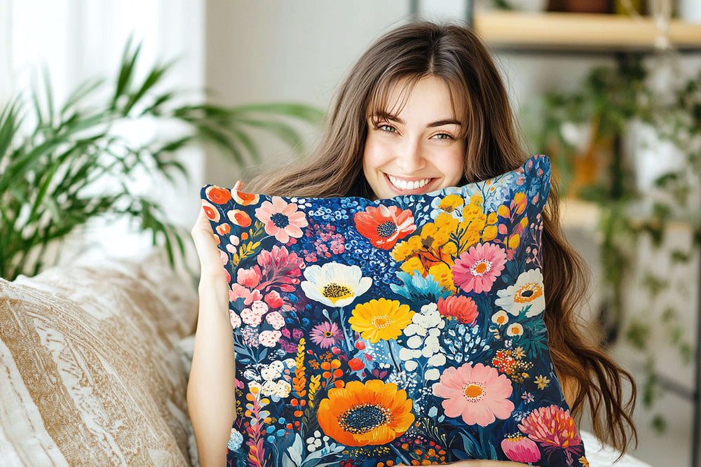 Novella Abstract Floral Throw Pillow - Chic & Modern Accent, Throw Pillows, $ 68.00, A Moment Of Now™