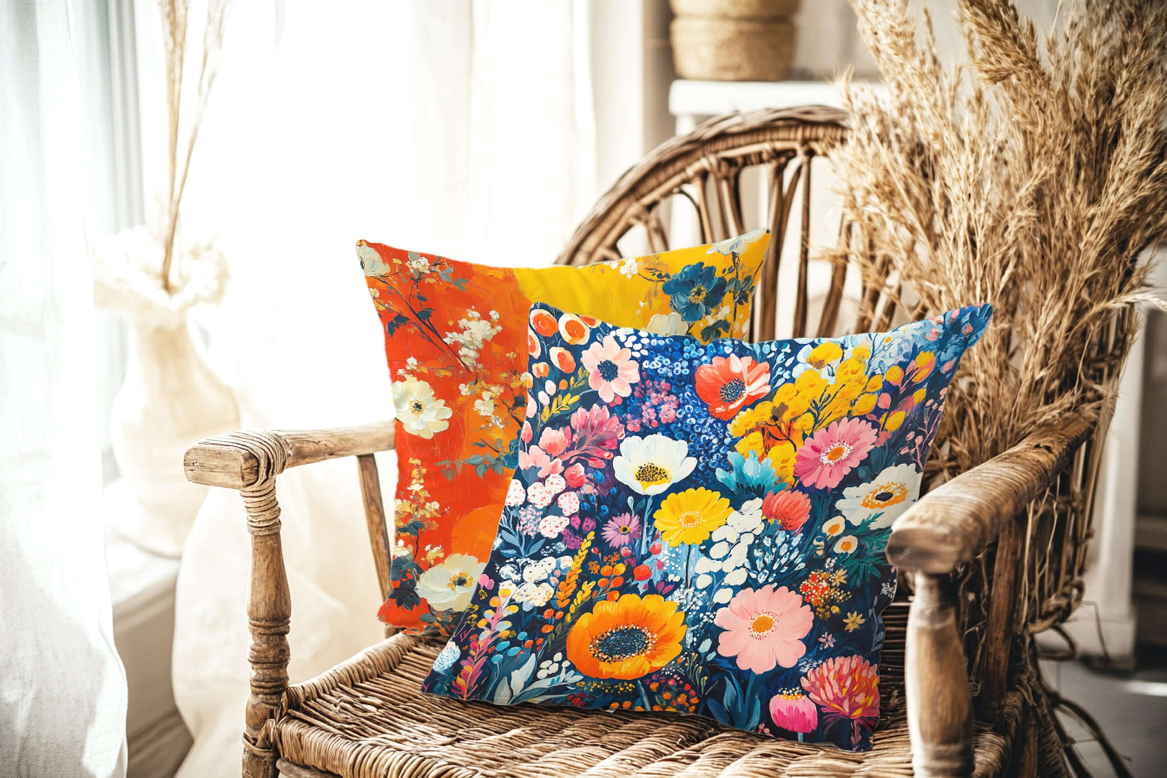 Novella Abstract Floral Throw Pillow – Chic & Modern Decorative Accent