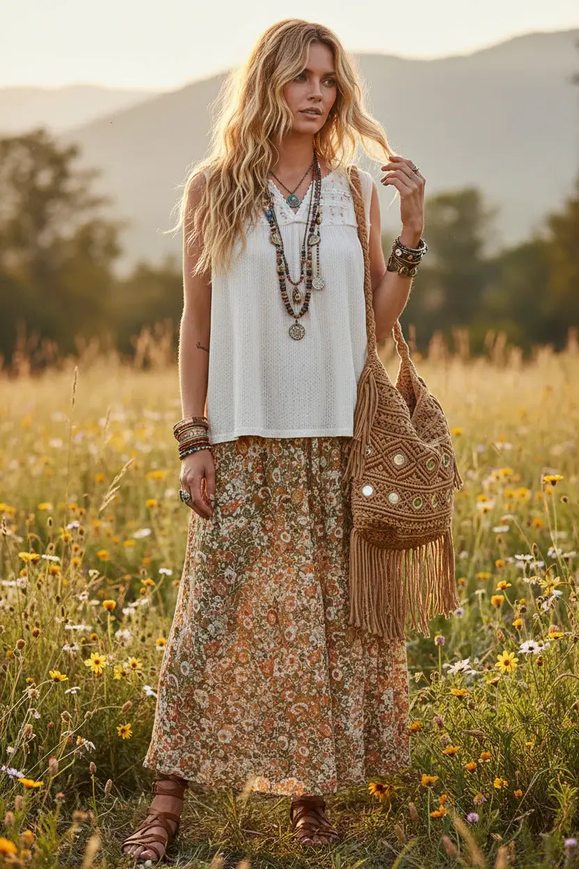 Off White Lace Detail Double Gauze Patch Sleeveless Top Boho Fashion, Tank Tops, $ 59.00, A Moment Of Now™