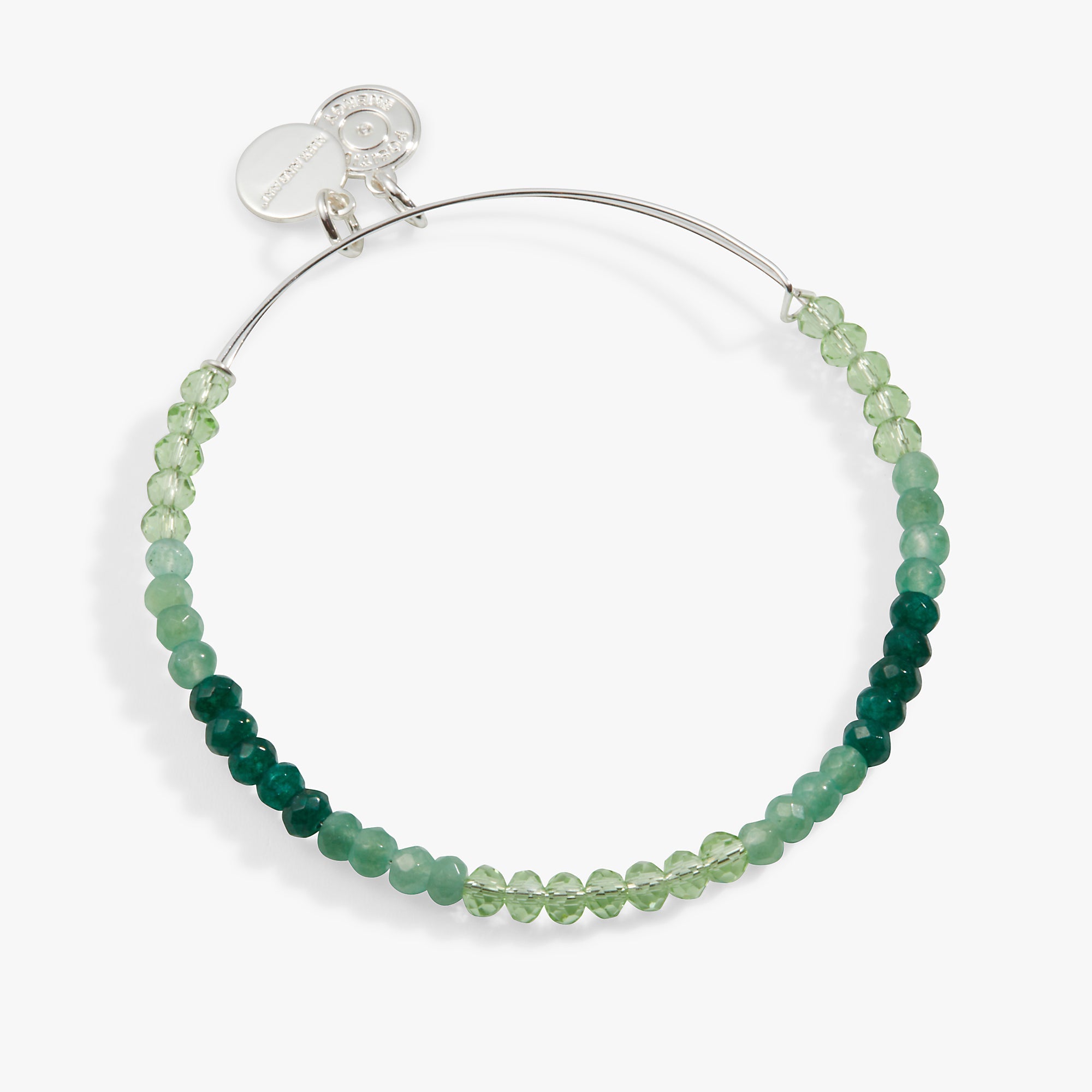 Ombre Faceted Stone Beaded Charm Bangle, Green, Bracelets, $ 16.90, A Moment Of Now™