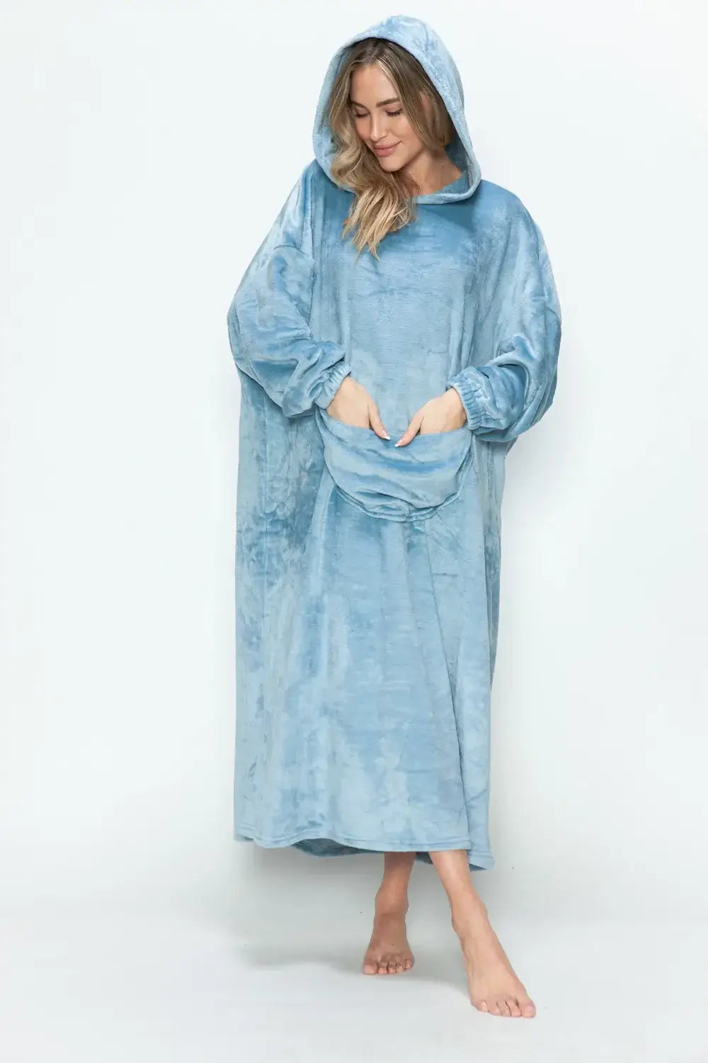 Oversized Pocketed Pullover Hooded Midi Loungewear, Loungewear, $ 45.00, A Moment Of Now™