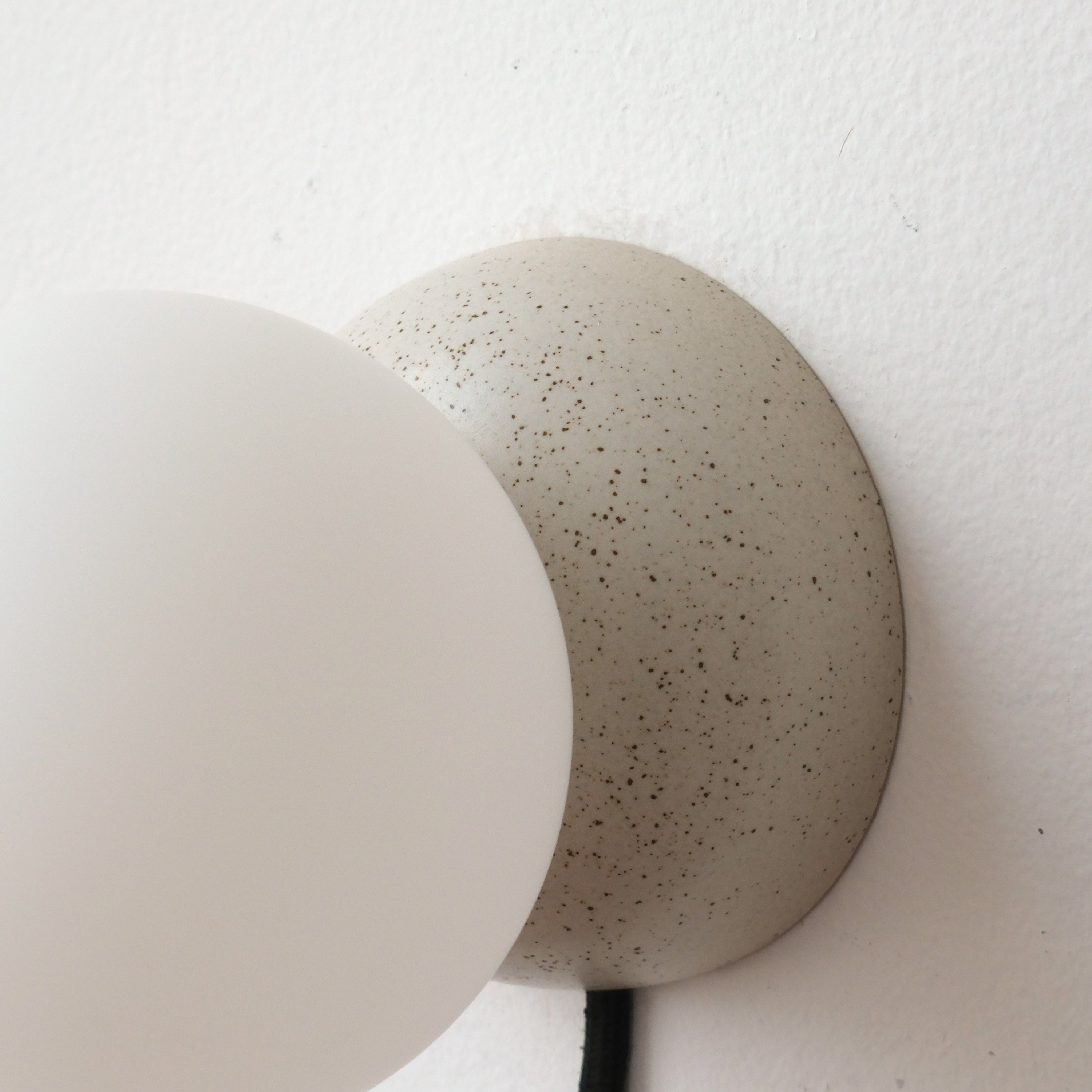 Monroe Ceramic Table Lamp with Glass Shade - Handmade in USA