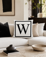 Personalized Initial Border Monogram Throw Pillow | A–Z