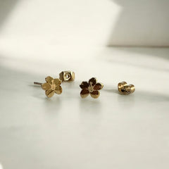 Hibiscus Flower Studs - Hypoallergenic Mini Earrings