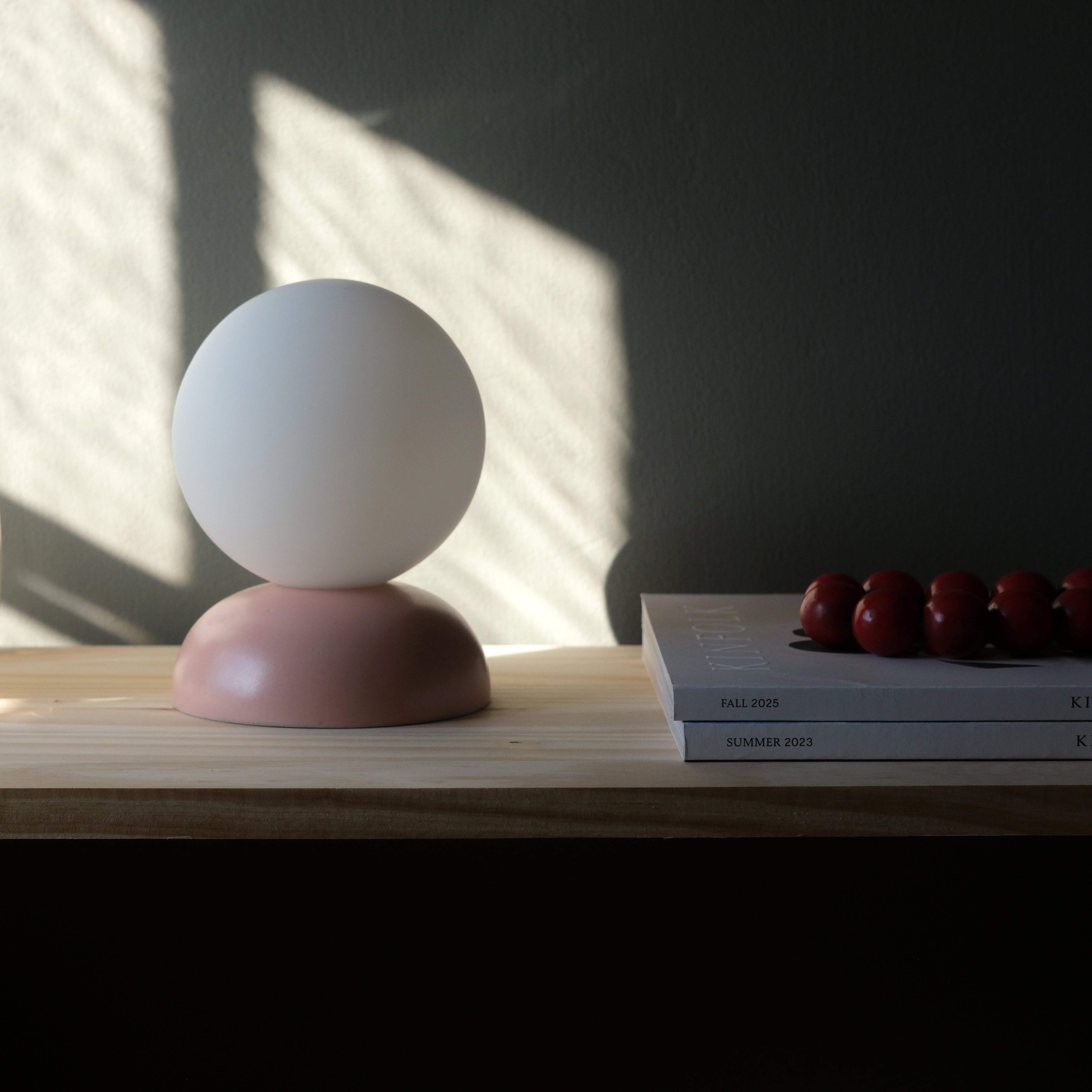 Monroe Ceramic Table Lamp with Glass Shade - Handmade in USA