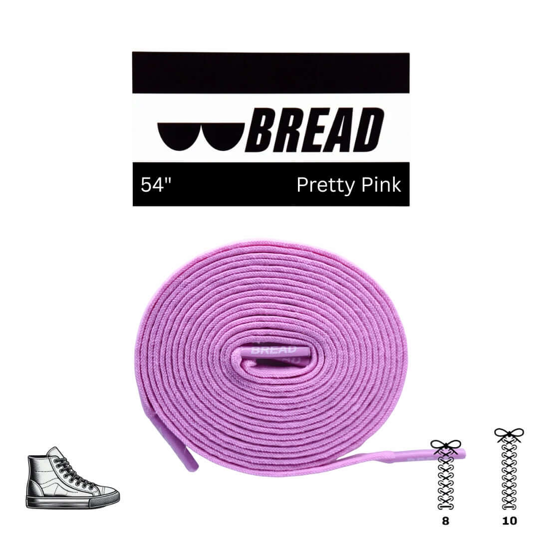 Pretty Pink Bread Laces Elastic Shoelaces