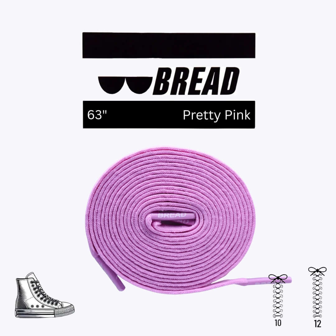 Pretty Pink Bread Laces Elastic Shoelaces