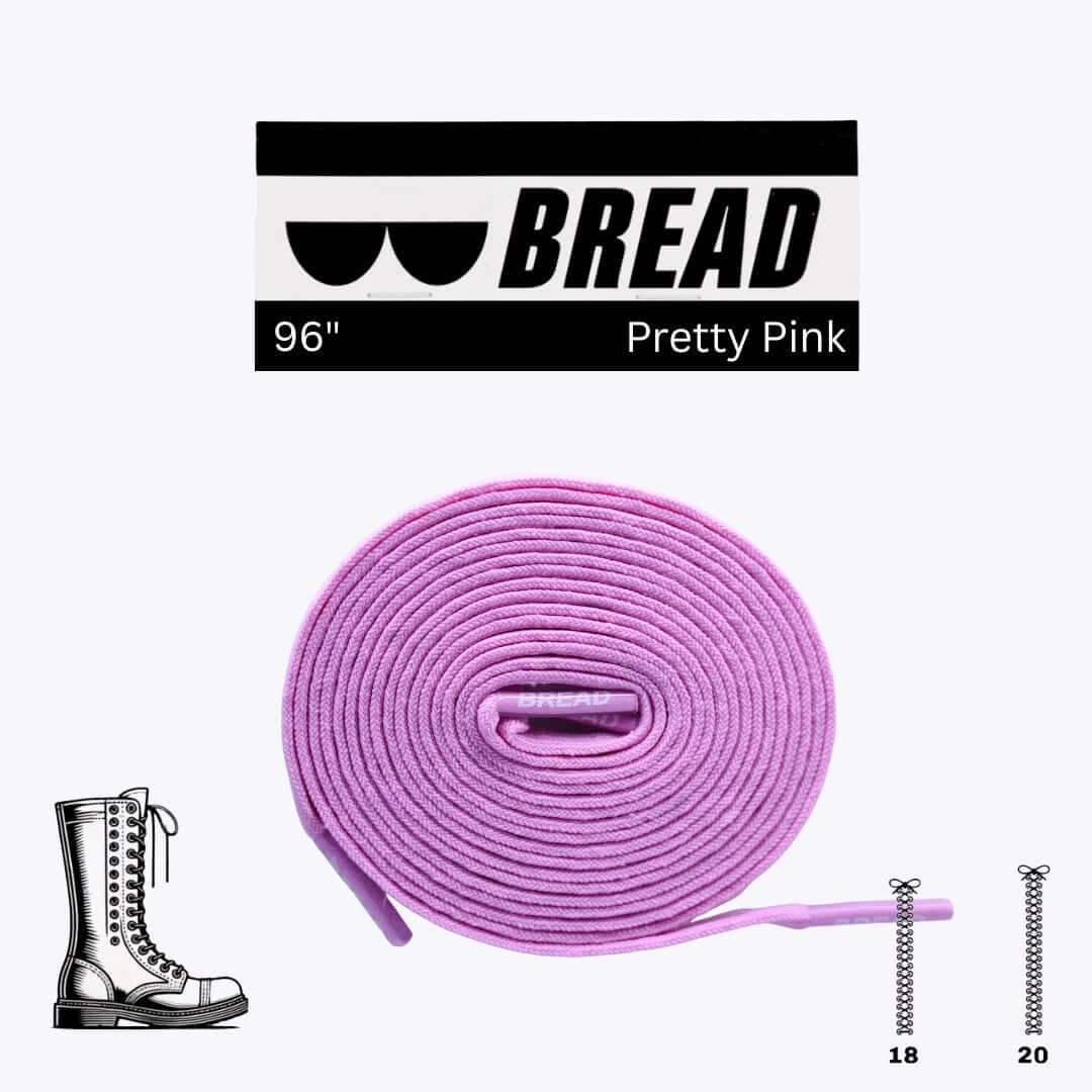 Pretty Pink Bread Laces Elastic Shoelaces