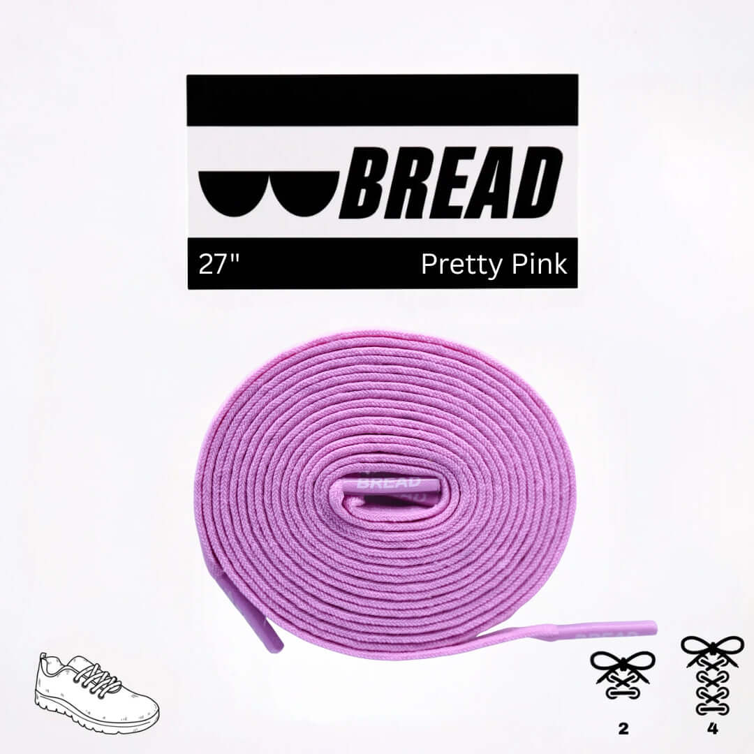 Pretty Pink Bread Laces Elastic Shoelaces