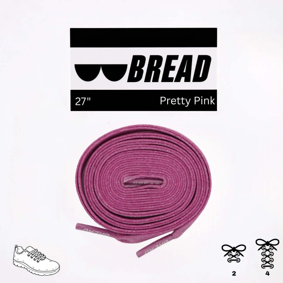 Pretty Pink Bread Laces Elastic Shoelaces