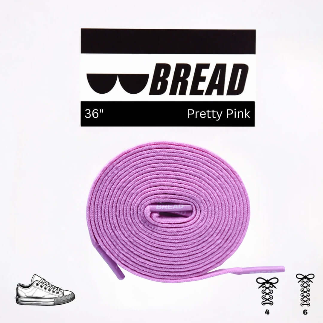Pretty Pink Bread Laces Elastic Shoelaces