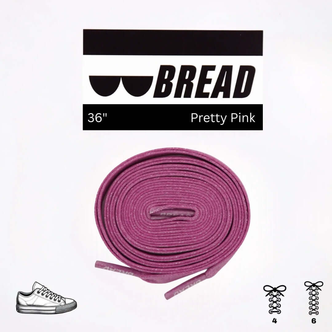 Pretty Pink Bread Laces Elastic Shoelaces