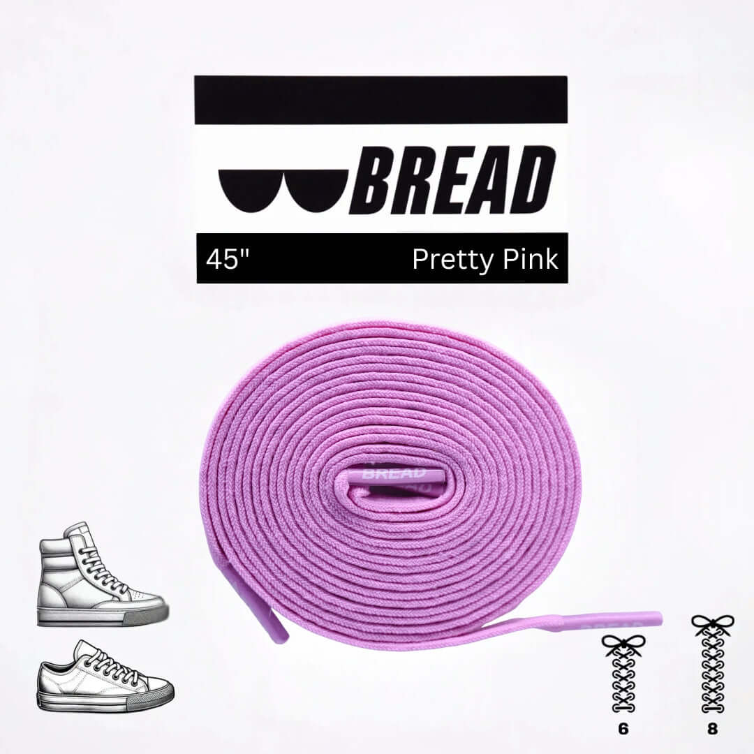 Pretty Pink Bread Laces Elastic Shoelaces
