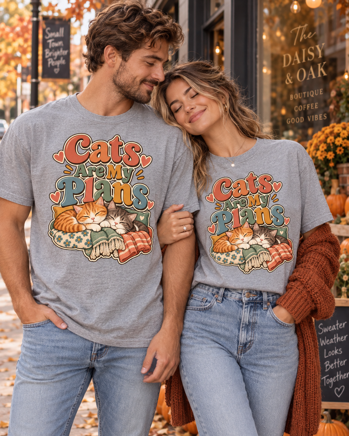 Cats Are My Plans T-Shirt — Retro Sleeping Cats Comfort Colors® Tee