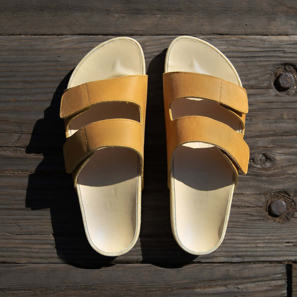 Riviera Leather Eva Sandals - Chamois | Sustainable Comfort Sandals, Sandals, $ 105.00, A Moment Of Now™