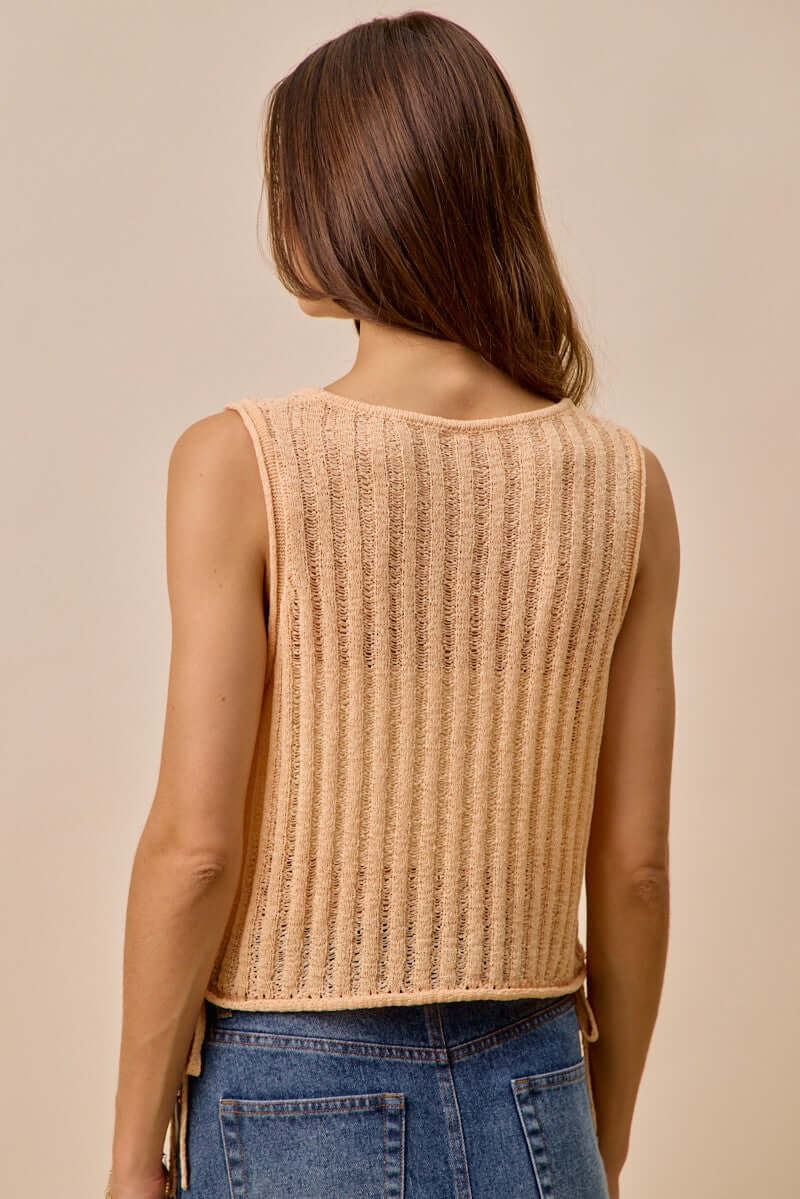 SO ME Low Gauge Pointelle Lightweight Sweater Tank | Delicate Knit, Tops, $ 49.00, A Moment Of Now™
