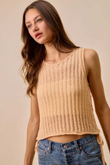 SO ME Low Gauge Pointelle Lightweight Sweater Tank | Delicate Knit, Tops, $ 49.00, A Moment Of Now™