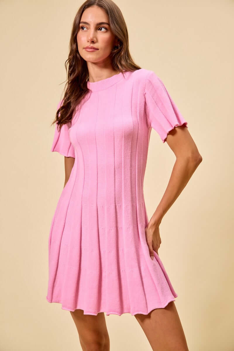 sweater dresses near me SO Ribbed Long Sleeve Mini Dress LATTE / L The Faux Wrap Sweater Dress in cabernet by Grace and Lace. Pink Wide Rib Short Sleeves