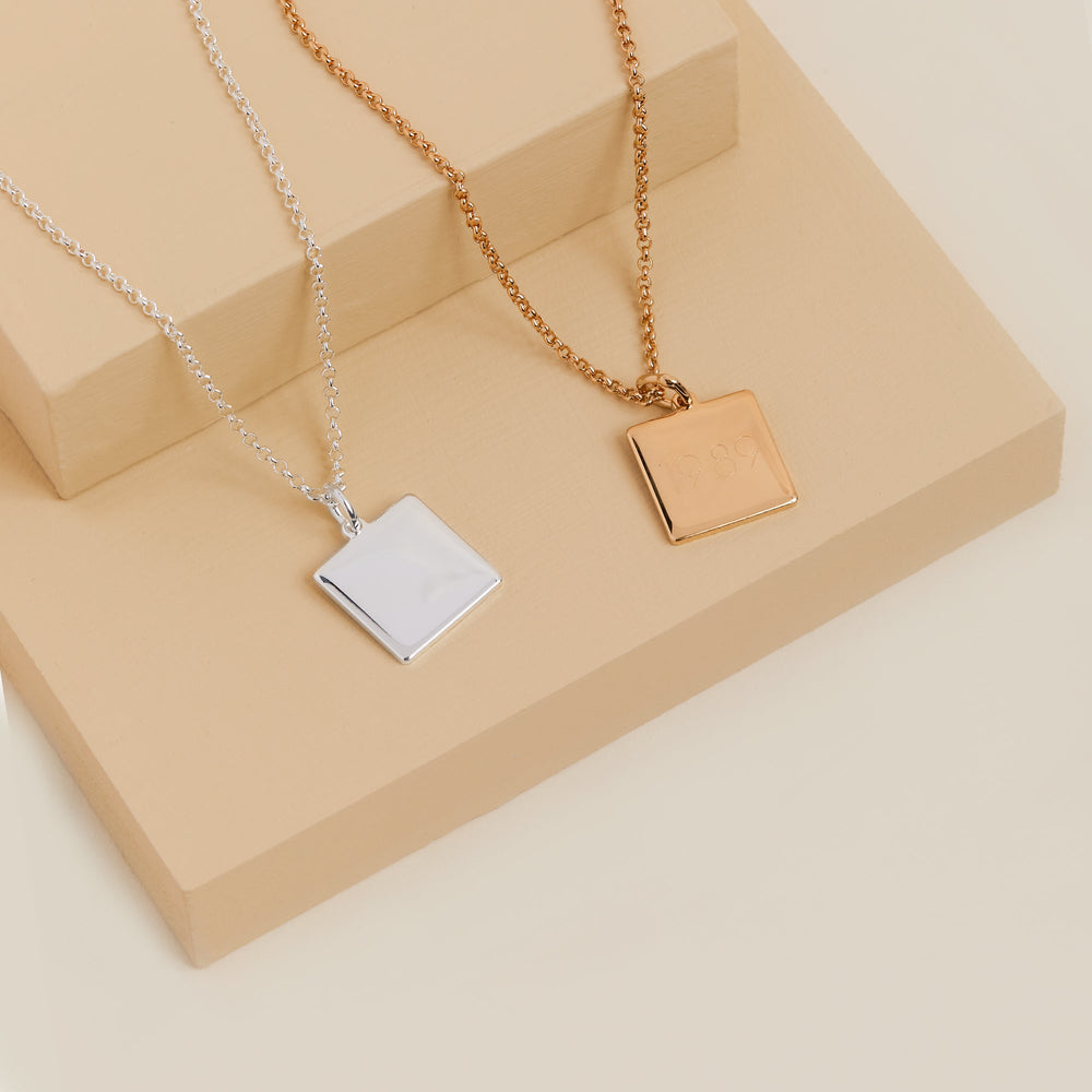 Square Charm Necklace, 21'', Necklaces, $ 13.90, A Moment Of Now™