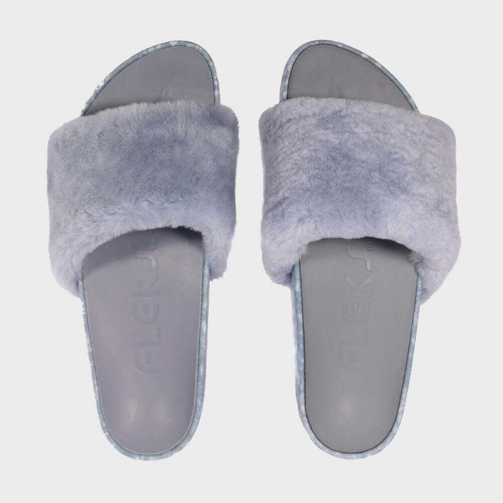 San Ysidro Slide - Fog | Luxurious Shearling Sheepskin Sandals, Sandals, $ 90.00, A Moment Of Now™