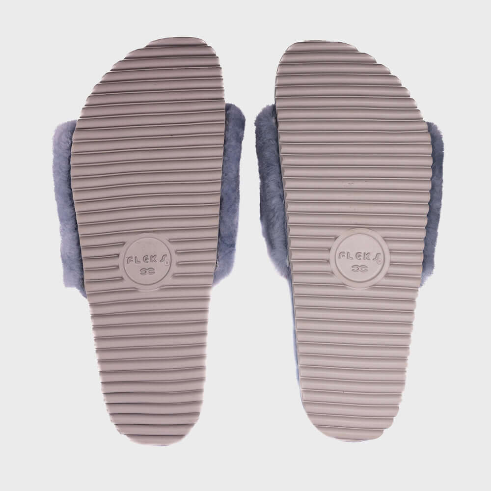 San Ysidro Slide - Fog | Luxurious Shearling Sheepskin Sandals, Sandals, $ 90.00, A Moment Of Now™