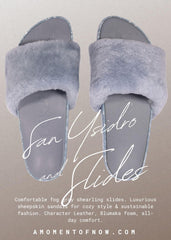 San Ysidro Slide - Fog | Luxurious Shearling Sheepskin Sandals, Sandals, $ 90.00, A Moment Of Now™
