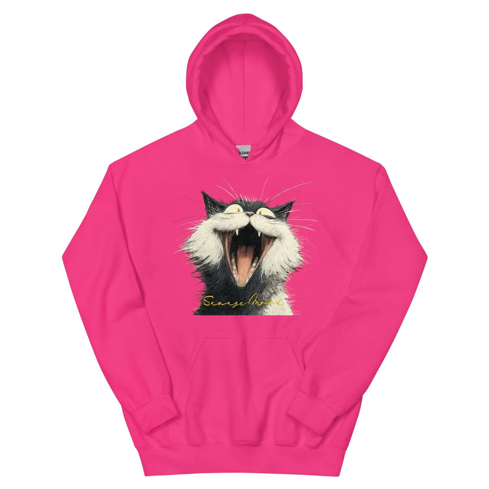 Savage Cat Vibes Hoodie - Bold Graphic Streetwear, Hoodies, $ 48.00, A Moment Of Now™