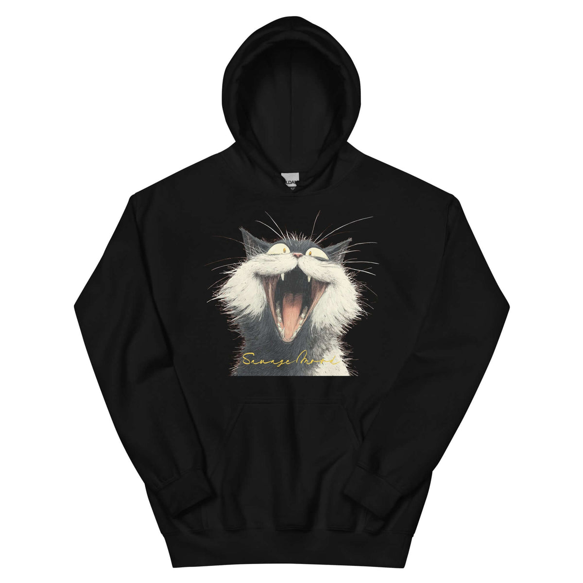 Savage Cat Vibes Hoodie - Bold Graphic Streetwear, Hoodies, $ 48.00, A Moment Of Now™