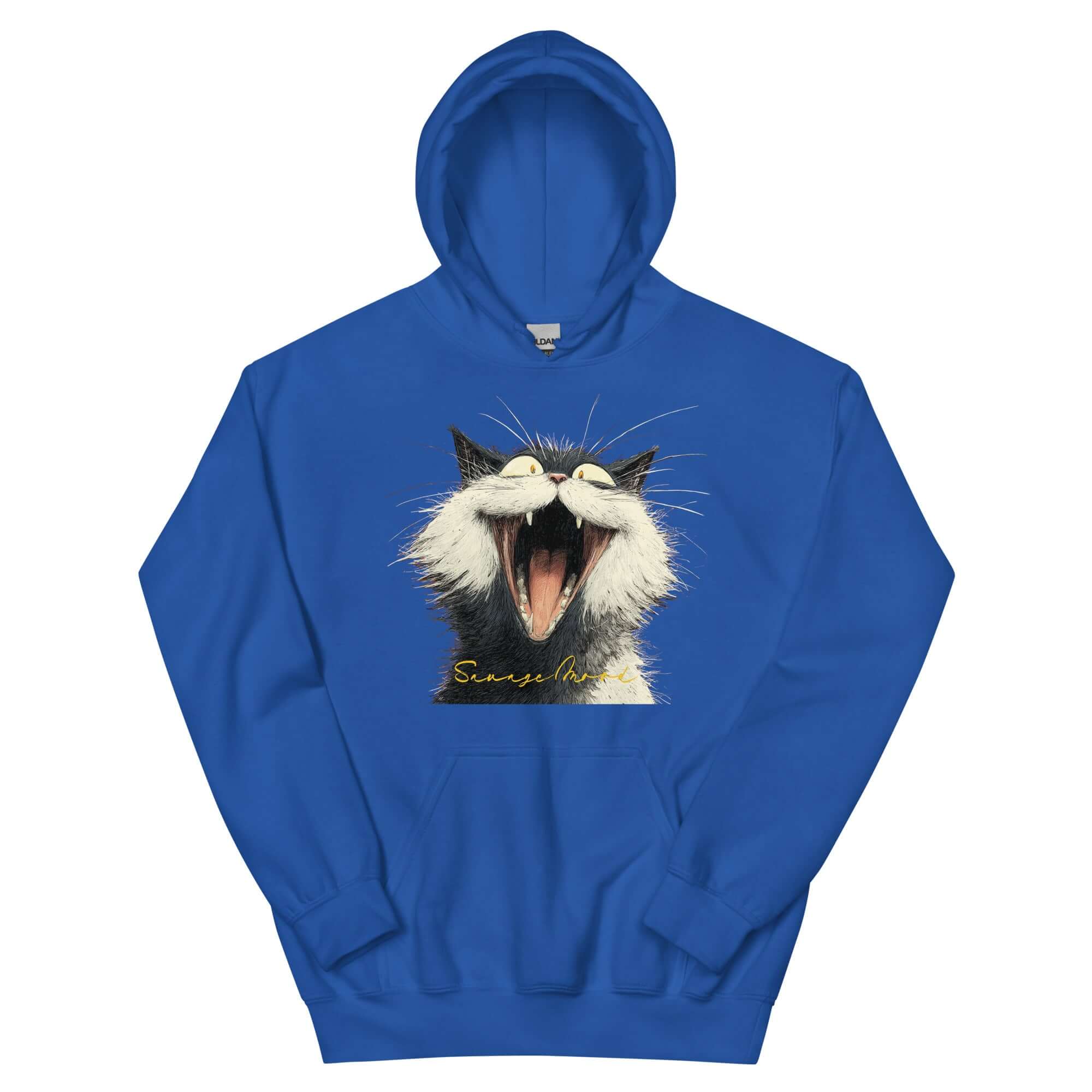 Savage Cat Vibes Hoodie - Bold Graphic Streetwear, Hoodies, $ 48.00, A Moment Of Now™