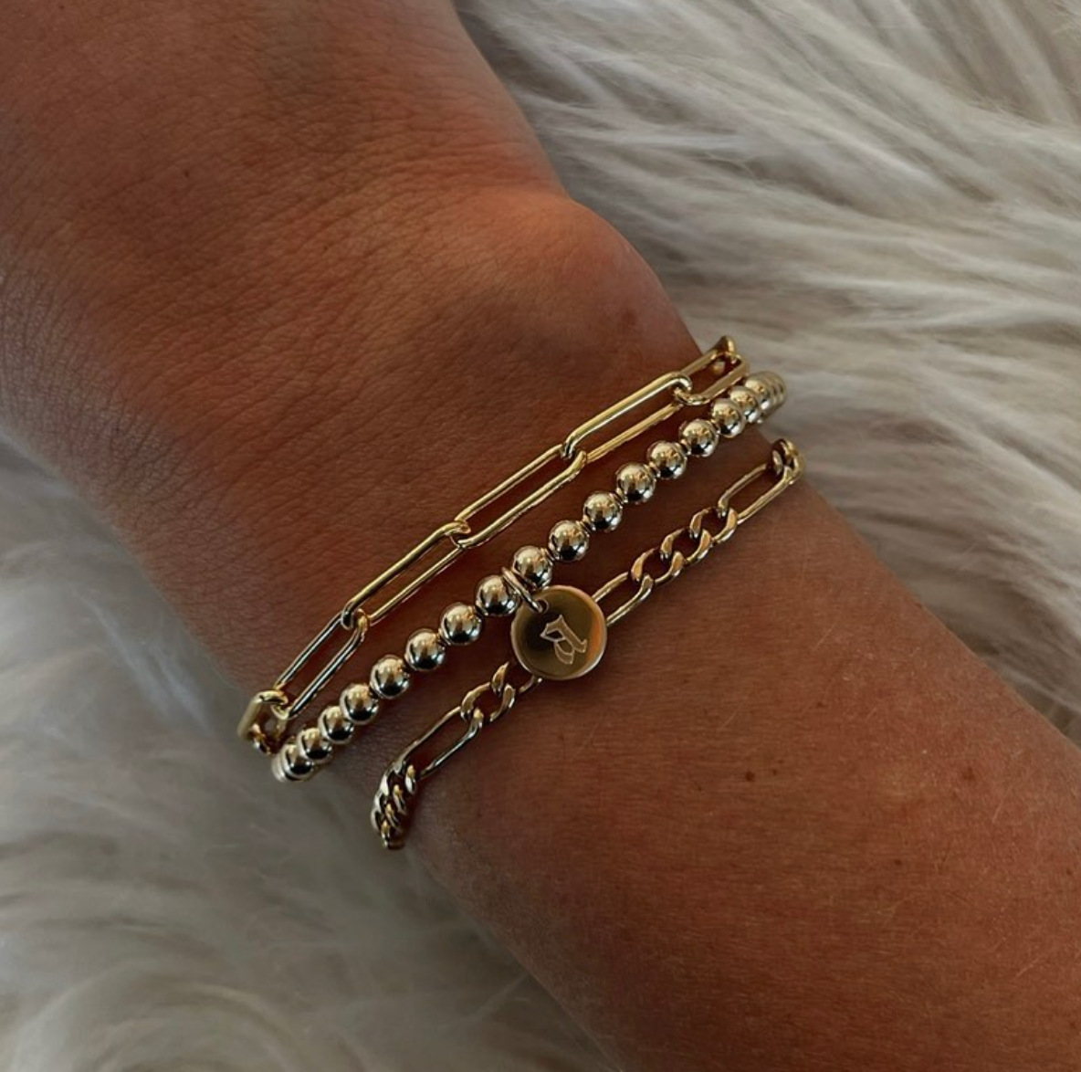 Old English Initial Juno Bracelet 4mm | 14K Gold Filled, Bracelets, $ 84.00, A Moment Of Now™