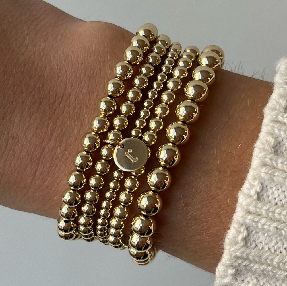Old English Initial Juno Five Bracelet Stack | 14K Gold Filled, Bracelets, $ 336.00, A Moment Of Now™