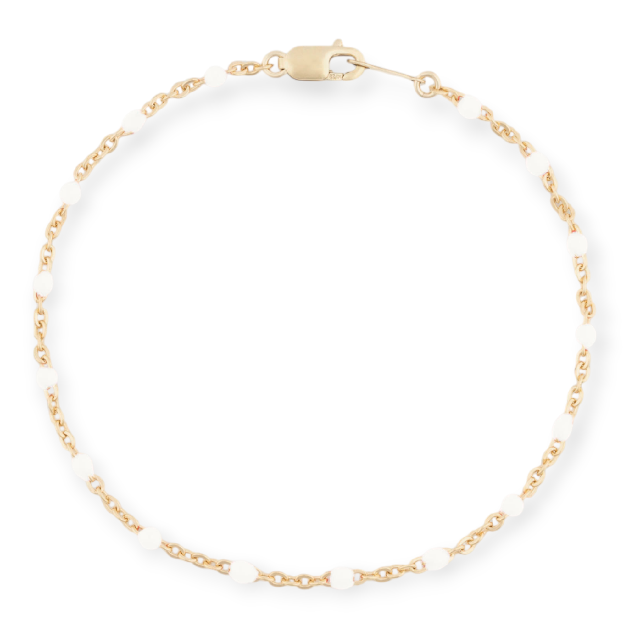 White Daisy Bracelet | 14K Gold Filled Enamel Chain, Bracelets, $ 52.00, A Moment Of Now™