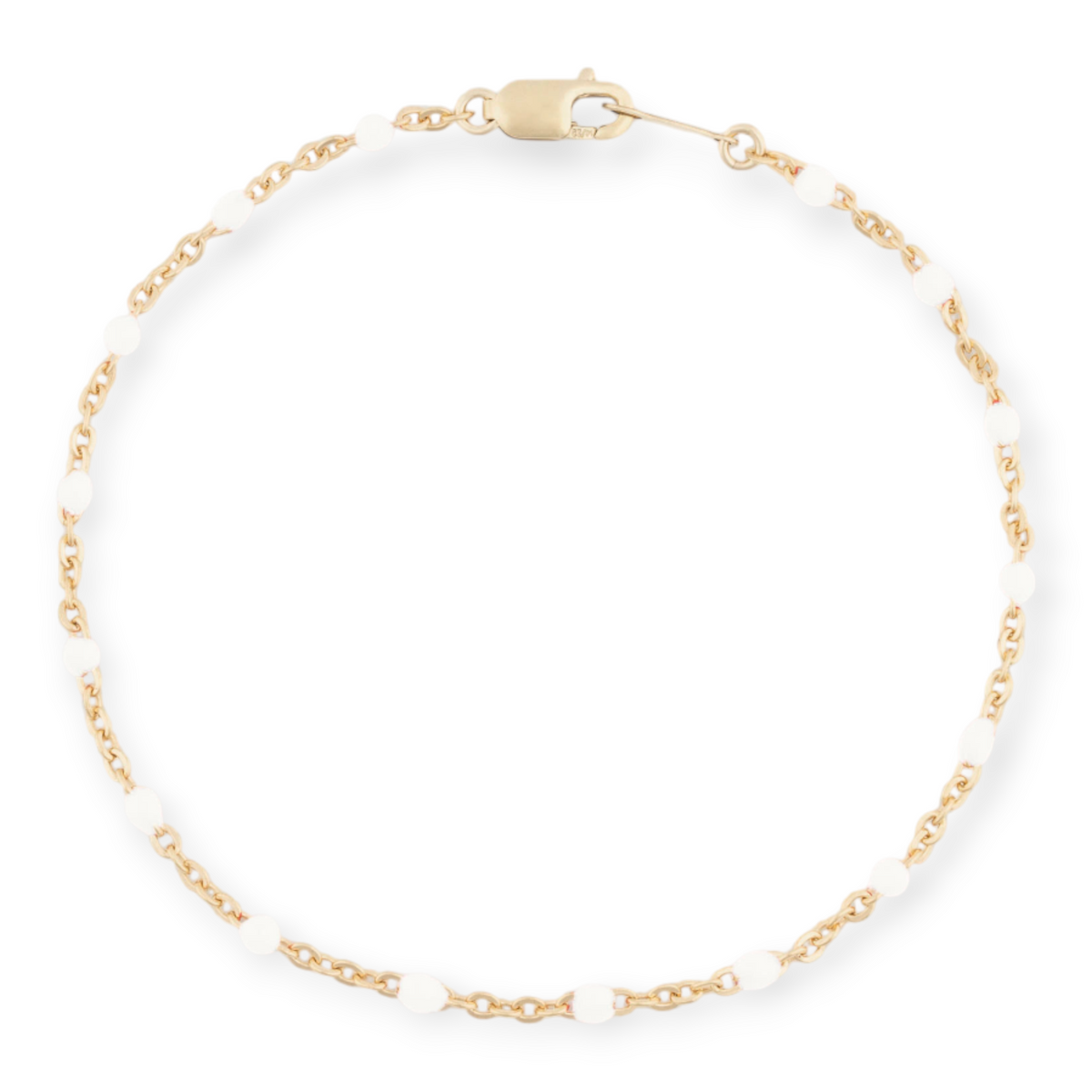 White Daisy Bracelet | 14K Gold Filled Enamel Chain, Bracelets, $ 52.00, A Moment Of Now™