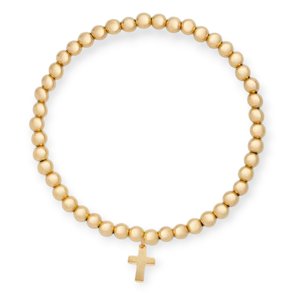 Cross Juno Bracelet 4mm | 14K Gold Filled Cross Charm, Bracelets, $ 60.00, A Moment Of Now™