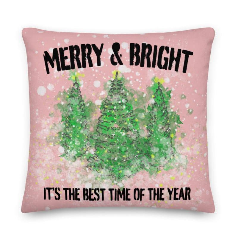 Watercolor Snowy Christmas Tree Holiday Decoration Throw Pillow Cushion Cover Case