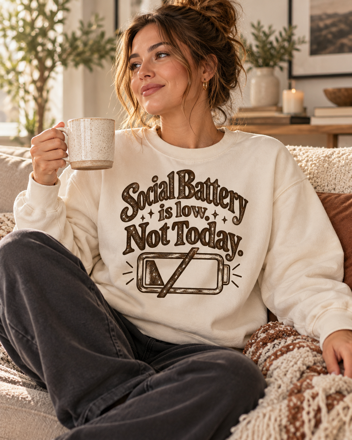 Social Battery Is Low Not Today Sweatshirt