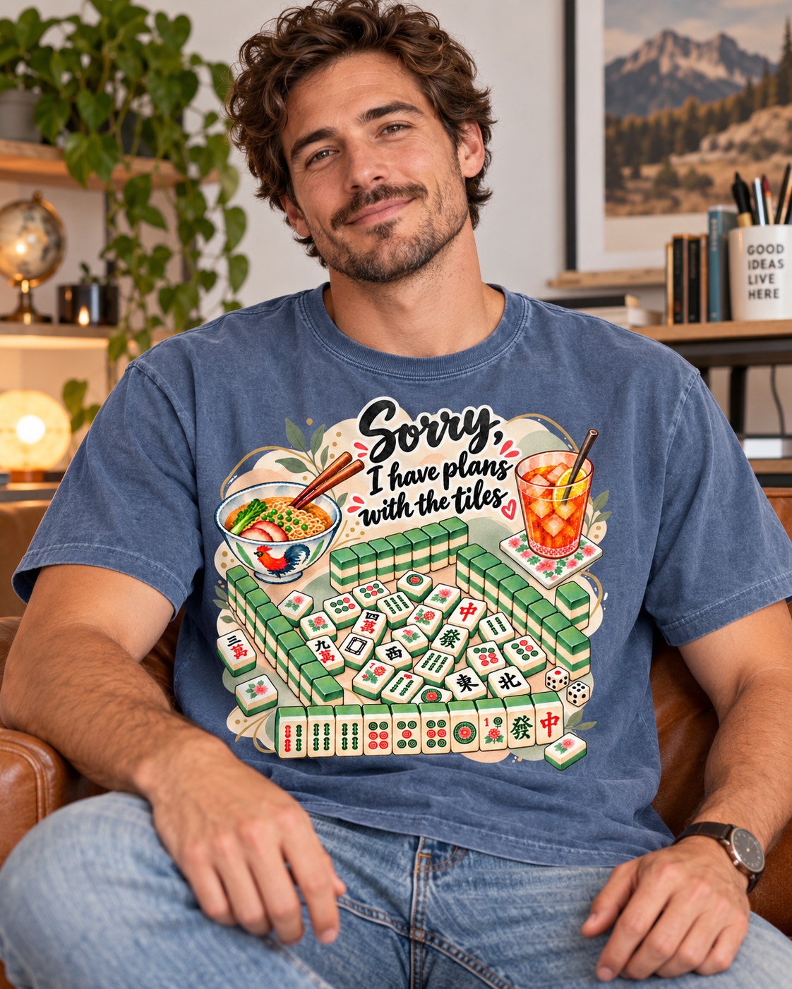 Sorry I Have Plans with the Tiles Mahjong T-shirt lifestyle view 9