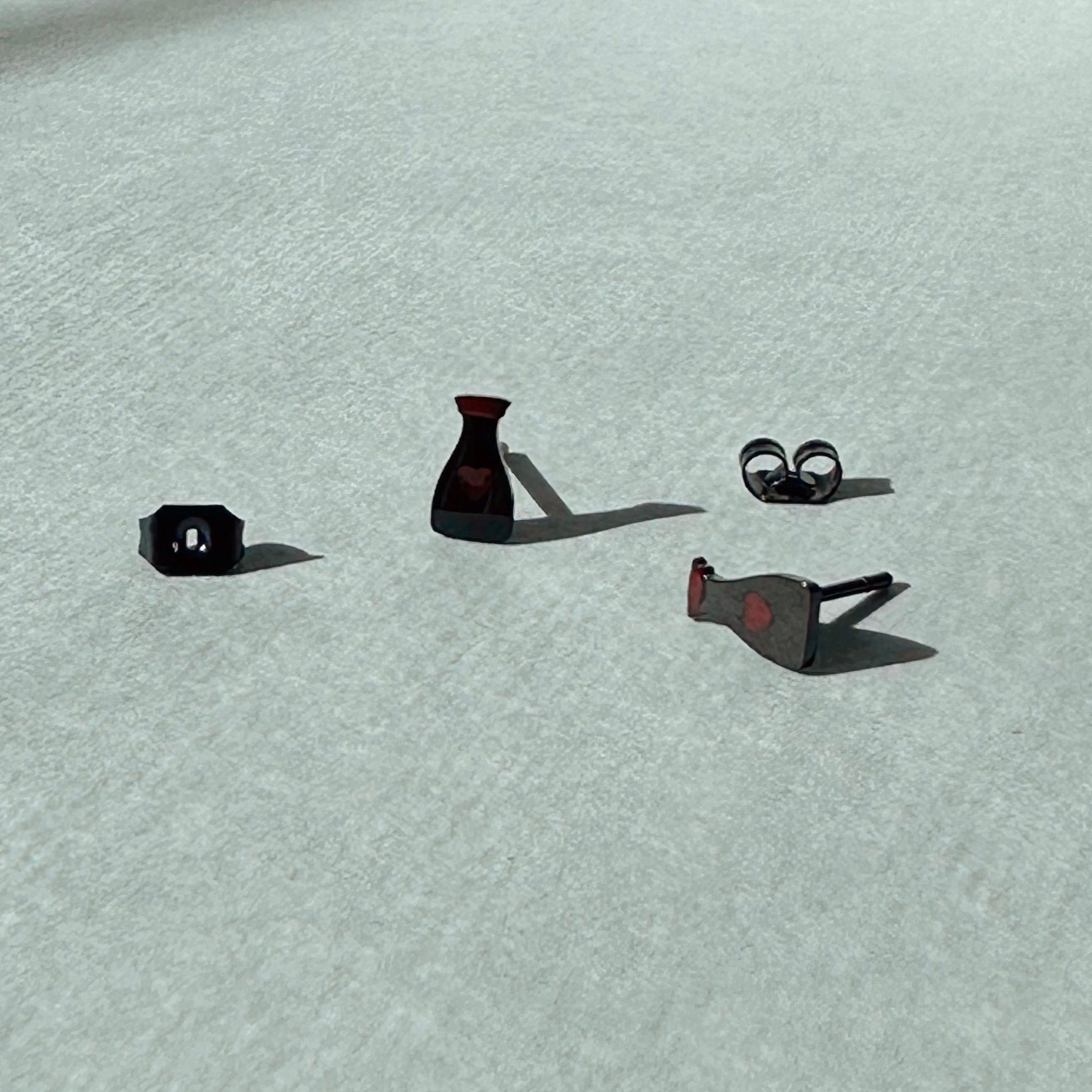 Asian Takeout Box Earring Studs Set of 3 - Hypoallergenic