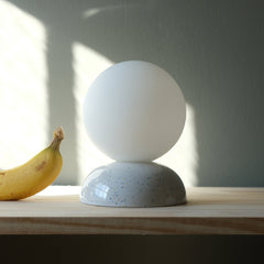 Monroe Ceramic Table Lamp with Glass Shade - Handmade in USA