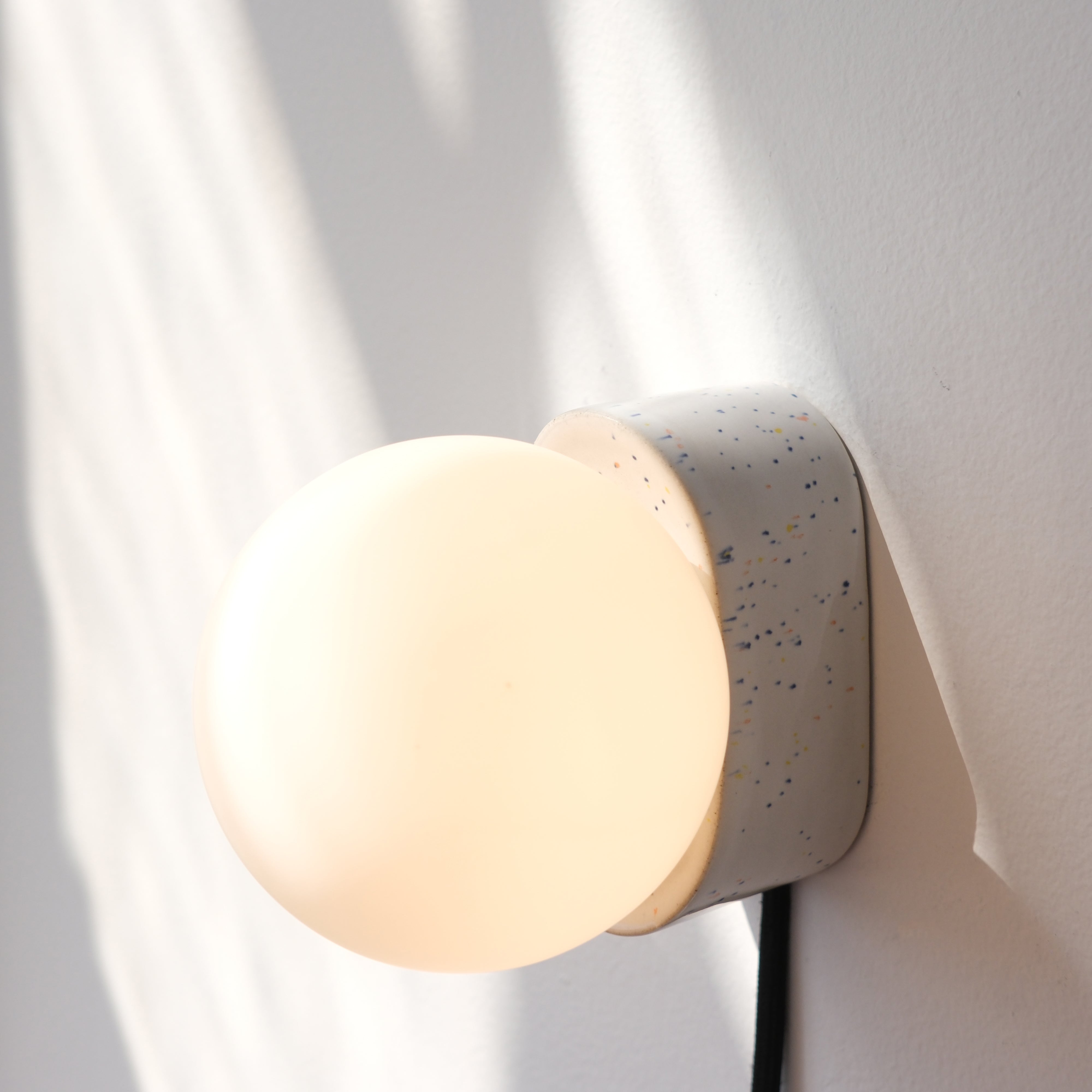 Iota Ceramic Wall Sconce Lamp with Glass Globe | Handmade in USA, Lamps, $ 249.00, A Moment Of Now™