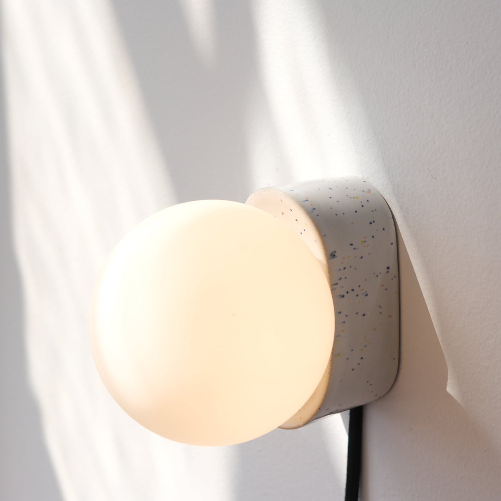 Iota Ceramic Wall Sconce Lamp with Glass Globe | Handmade in USA, Lamps, $ 249.00, A Moment Of Now™