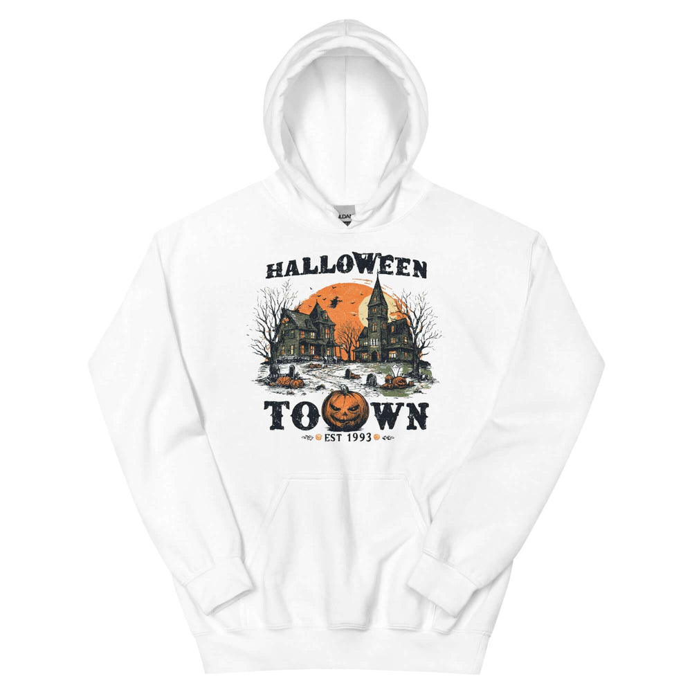 Spooky Halloween Haunted Town Hoodie - Embrace the Eerie, Hoodies, $ 47.00, A Moment Of Now™