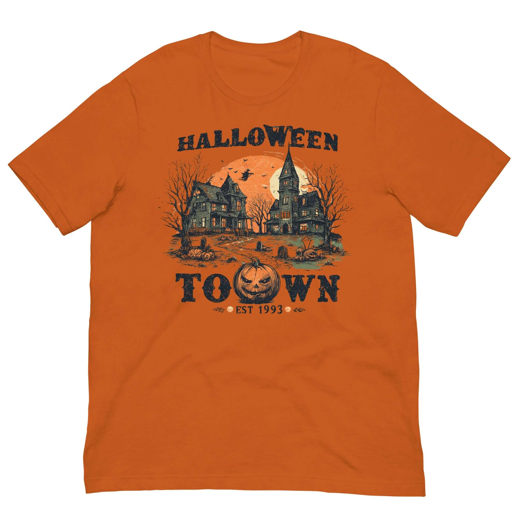 Spooky Halloween Haunted Town T-shirt Tee for Eerie Celebrations, T-shirts, $ 24.50, A Moment Of Now™