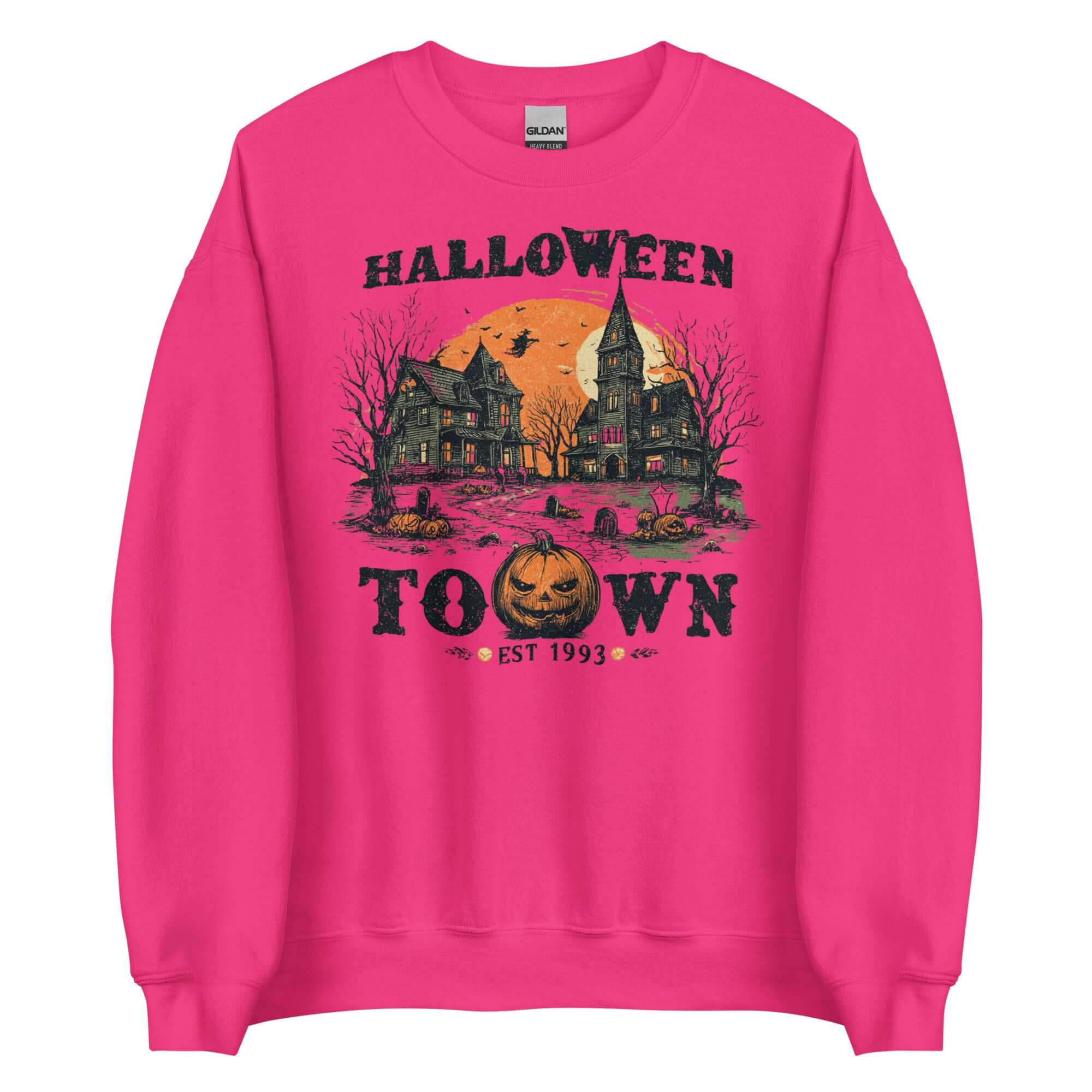 Spooky Halloween Haunted Town Sweatshirt for Fall, Sweatshirts, $ 38.00, A Moment Of Now™