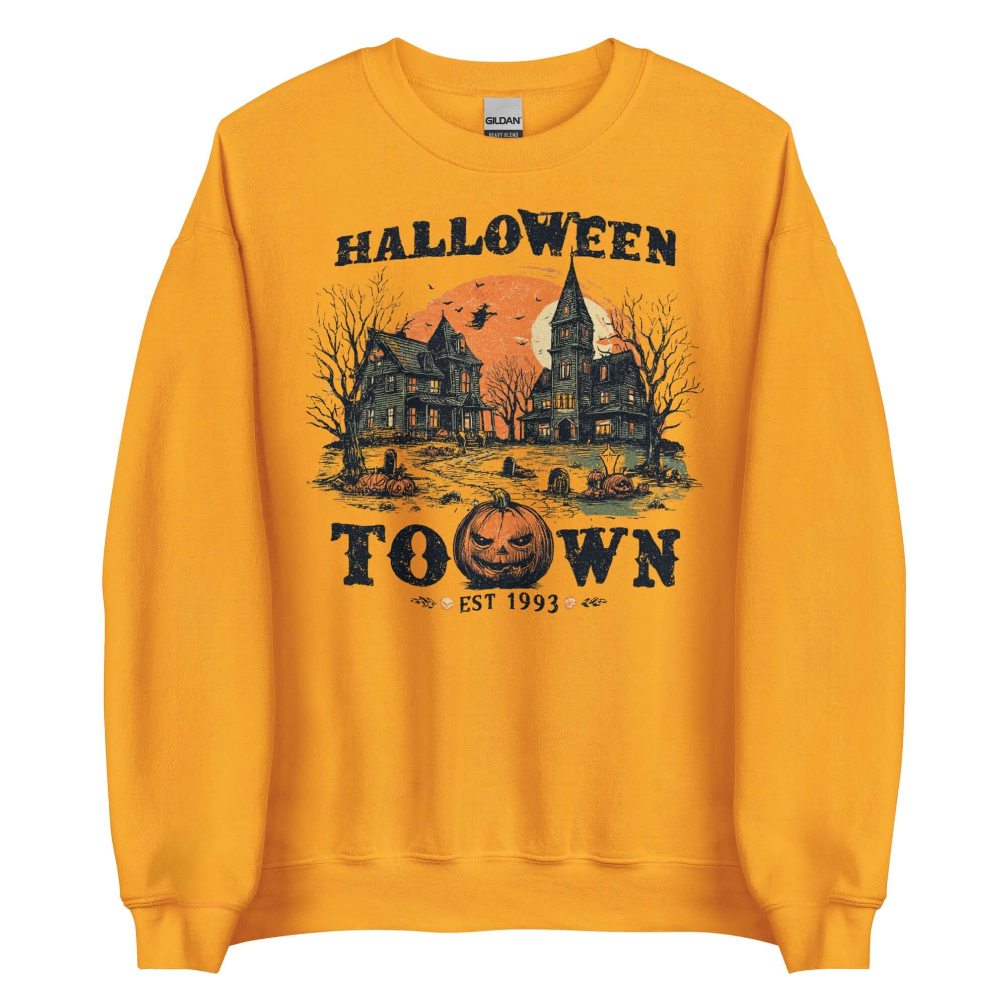 Spooky Halloween Haunted Town Sweatshirt for Fall, Sweatshirts, $ 38.00, A Moment Of Now™